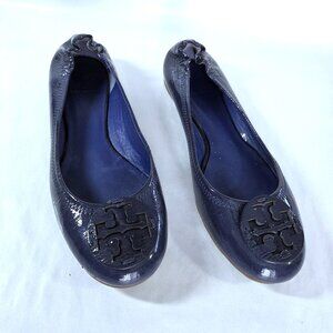 Tory Burch Blue Patent Leather Ballet Flats Size 8